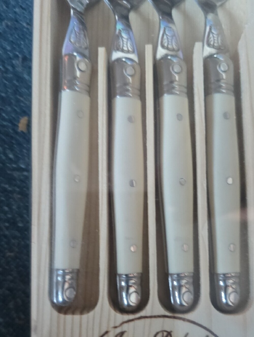 Williams Sonoma Jean Dubost Laguiole Condiment Spoons, Ivory, Set of 4 - Picture 7 of 9